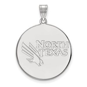14k White Gold North Texas XL Disc Pendant